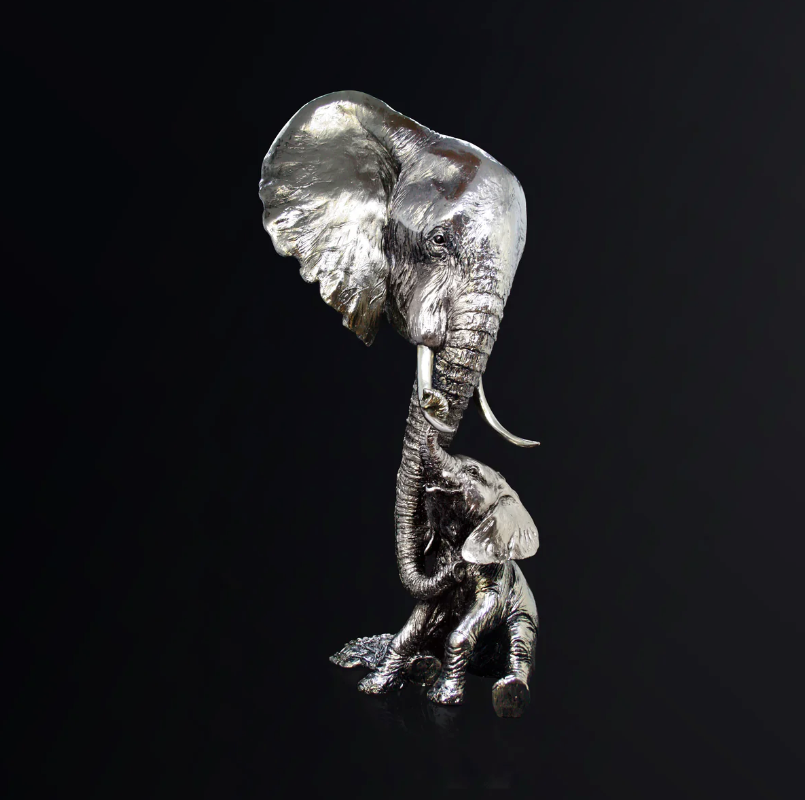 Elephant and Calf Sculpture